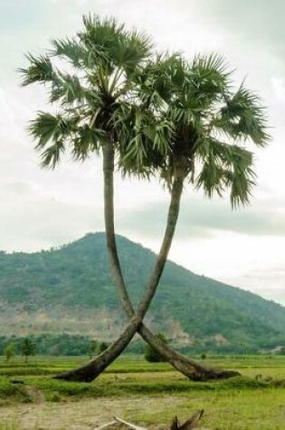 Cover of Lush Green View of Two Palm Trees and a Mountain Landscape Journal