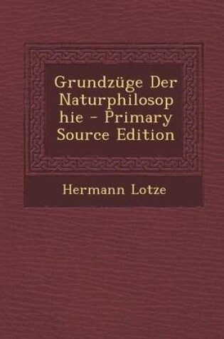 Cover of Grundzuge Der Naturphilosophie