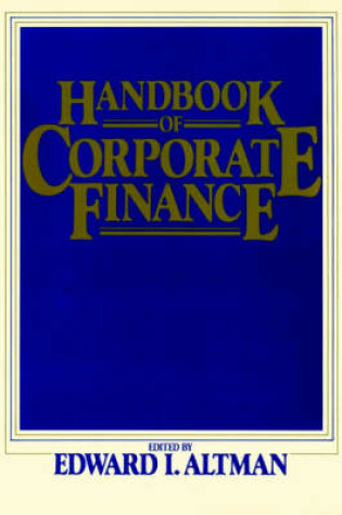 Cover of Handbook of Corporate Finance