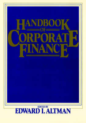 Book cover for Handbook of Corporate Finance