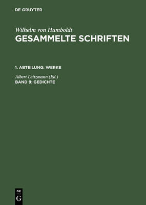 Book cover for Gesammelte Schriften, Band 9, Gedichte