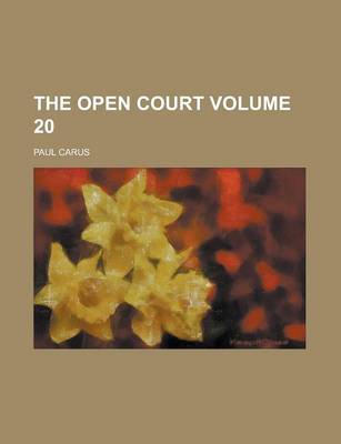 Book cover for The Open Court Volume 20