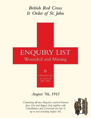 Book cover for British Red Cross and Order of St John Enquiry List for Wounded and Missing