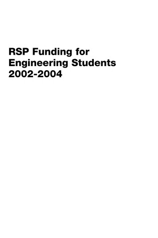 Cover of Rsp Funding for Engineering Students