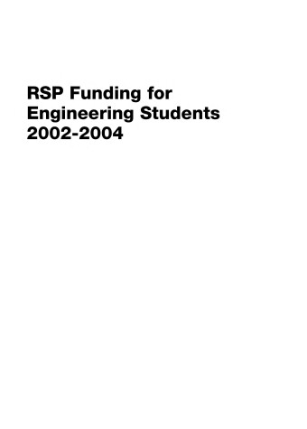 Book cover for Rsp Funding for Engineering Students