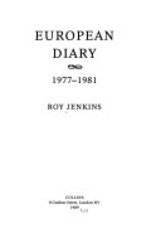 Cover of European Diary, 1977-81