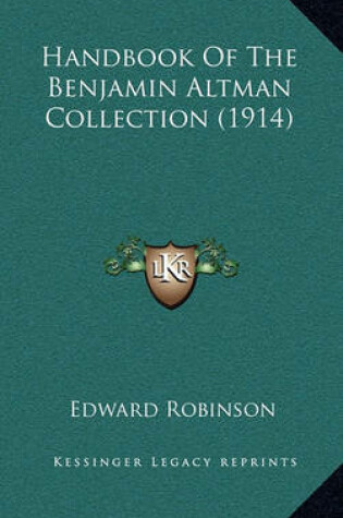 Cover of Handbook of the Benjamin Altman Collection (1914)