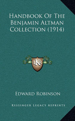 Book cover for Handbook of the Benjamin Altman Collection (1914)