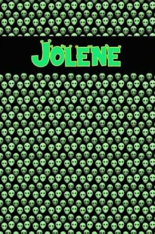 Cover of 120 Page Handwriting Practice Book with Green Alien Cover Jolene