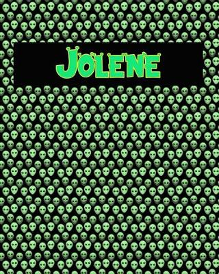 Book cover for 120 Page Handwriting Practice Book with Green Alien Cover Jolene