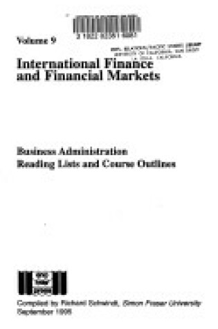 Cover of International Finance and Financial Markets