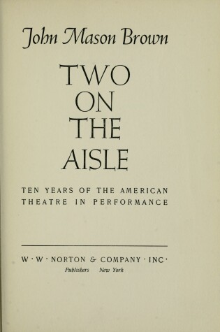 Cover of Two on the Aisle