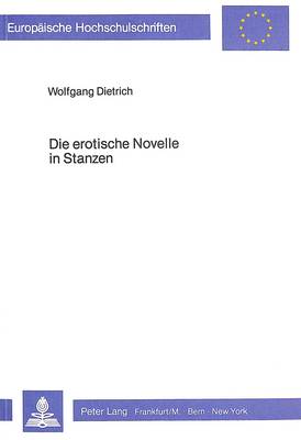 Cover of Die Erotische Novelle in Stanzen