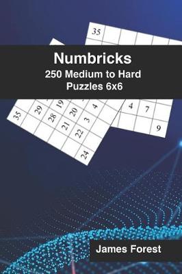 Book cover for 250 Numbricks 6x6 medium to hard puzzles