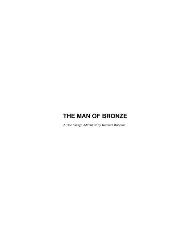 Book cover for The Man of Bronze