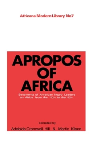 Cover of Apropos of Africa