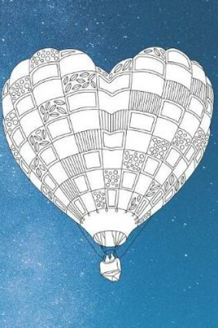 Cover of Galaxy Hot Air Balloon Bullet Journal with Floral Margins for Adult Coloring