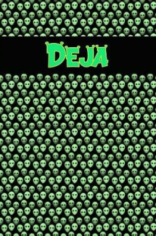 Cover of 120 Page Handwriting Practice Book with Green Alien Cover Deja