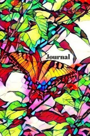 Cover of Cute Orange Black and Blue Monarch Butterfly Lovers Pretty Blank Lined Journal for Daily Thoughts Notebook Diary for Women