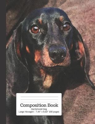 Book cover for Composition Book Dachshund Dog - Large Hexagon