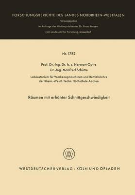 Book cover for Raumen Mit Erhoehter Schnittgeschwindigkeit