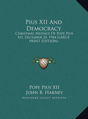 Book cover for Pius XII and Democracy