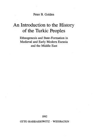 Cover of Introduction to the History of the Turkish People