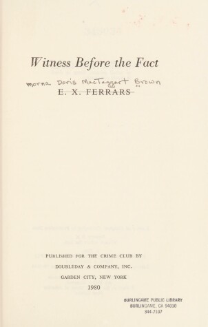 Book cover for Witness Before the Fact