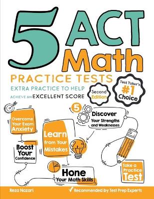 Book cover for 5 ACT Math Practice Tests