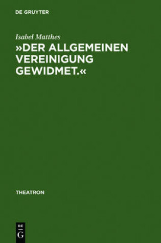 Cover of "Der Allgemeinen Vereinigung Gewidmet."