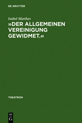 Book cover for "Der Allgemeinen Vereinigung Gewidmet."