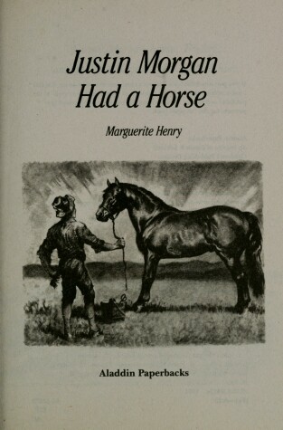 Book cover for Justin Morgan Had a Horse