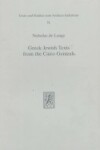 Book cover for Greek Jewish Texts from the Cairo Geniza