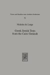 Book cover for Greek Jewish Texts from the Cairo Geniza