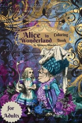 Cover of Alice in Wonderland coloring book for adults