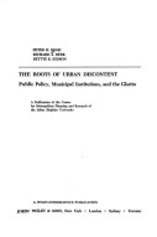 Cover of Roots of Urban Discontent
