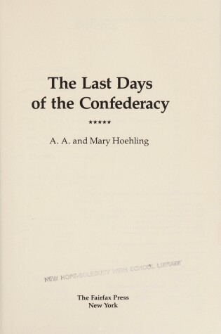 Cover of Last Days of the Confederacy