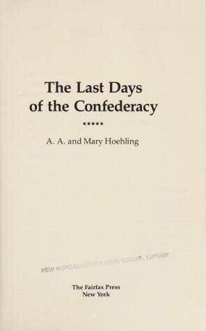 Book cover for Last Days of the Confederacy