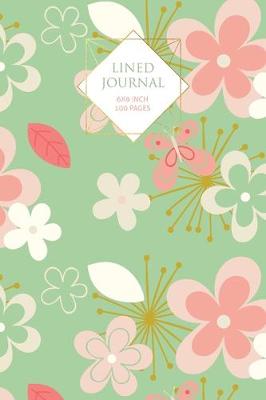 Book cover for Green Floral Lined Journal