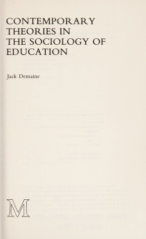 Book cover for Contemporary Theories in the Sociology of Education