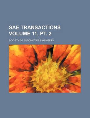 Book cover for Sae Transactions Volume 11, PT. 2