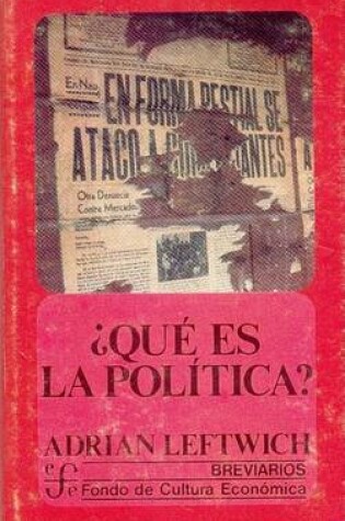 Cover of Que Es La Politica?