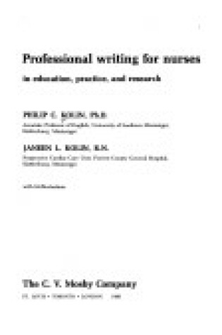 Cover of Professional Writing for Nurses in Education, Practice and Research