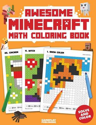 Book cover for Awesome Minecraft Math Coloring Book