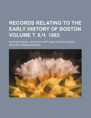 Book cover for Records Relating to the Early History of Boston Volume . 8, . 1883