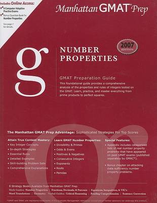 Cover of Number Properties GMAT Preparation Guide