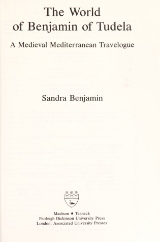 Cover of The World of Benjamin of Tudela