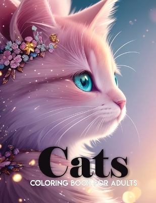 Book cover for coloring book about cats