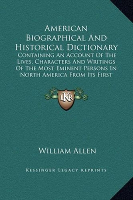 Book cover for American Biographical and Historical Dictionary