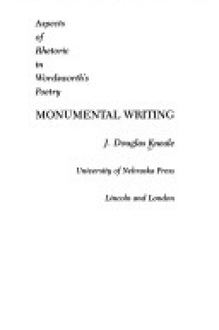 Cover of Monumental Writing